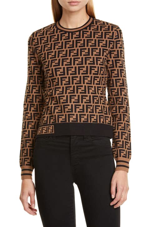 fendi ff logo jacquard sweater dress|fendi viscose sweater.